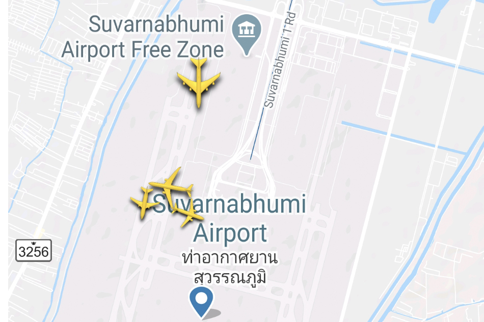 โปรแกรม Flightradar24 แสดงให้เห็นจำนวนเครื่องบินโดยสารที่สนามบินสุวรรณภูมิ ในเดือนกรกฎาคม 2563